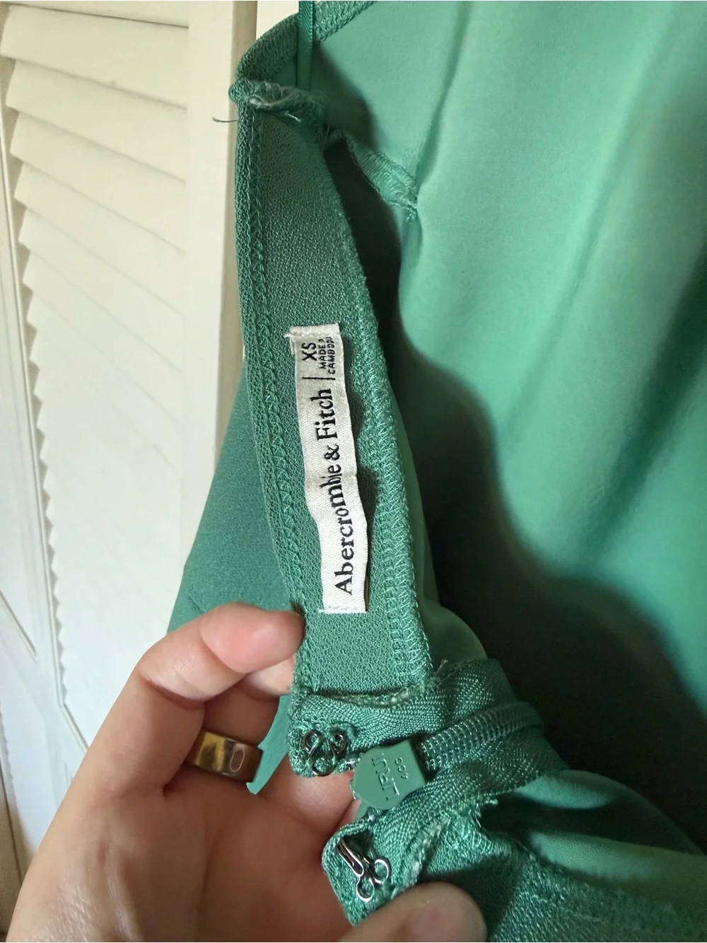 Abercrombie & Fitch Seafoam Green Halter Maxi Dress with Front Slit
